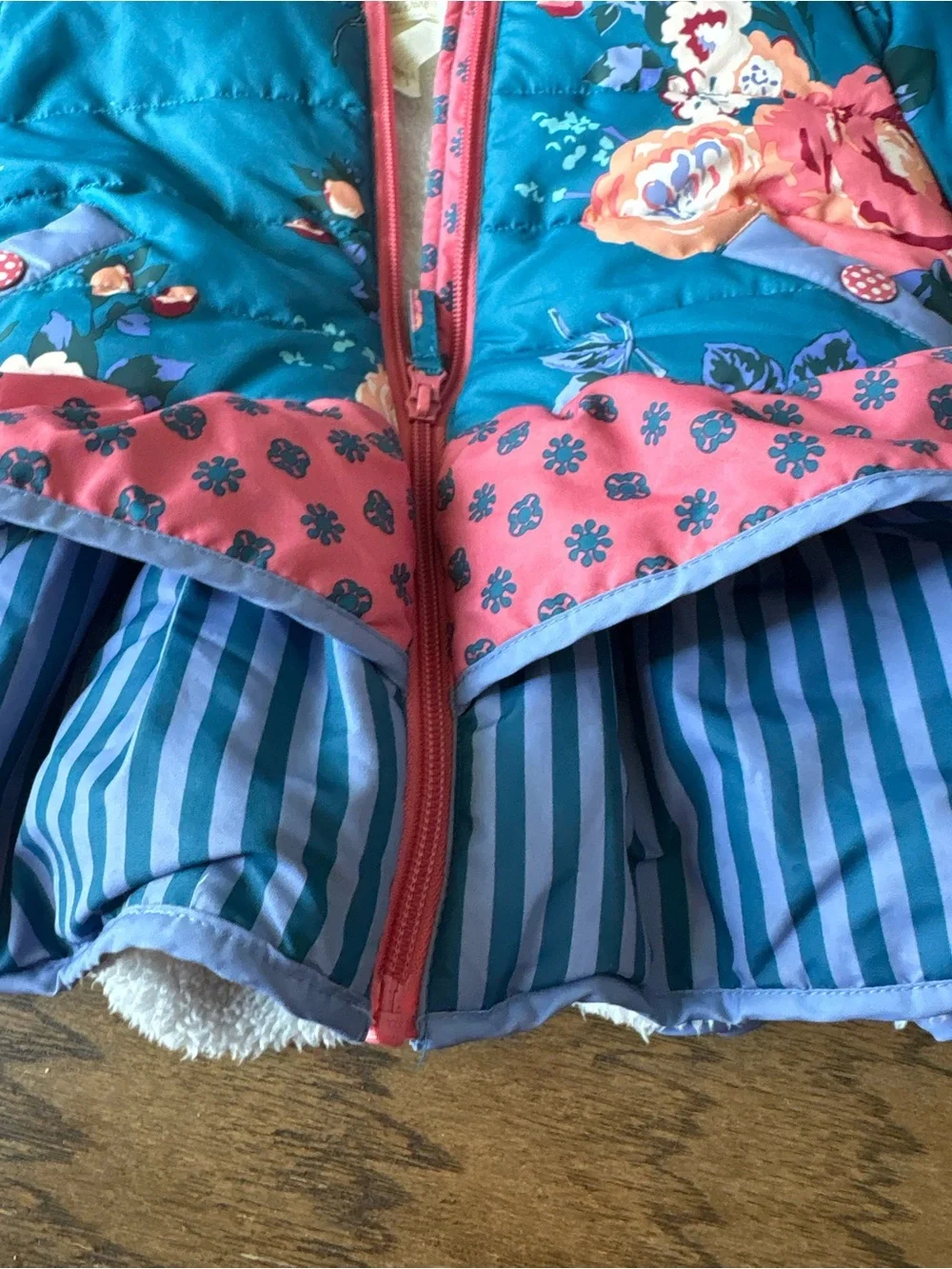 Matching mommy and me set!!!! Matilda Jane Teal Floral Hooded Puffers!